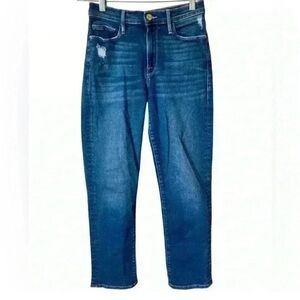 Frame Le Nouveau Straight Leg Cotton Jeans Blue